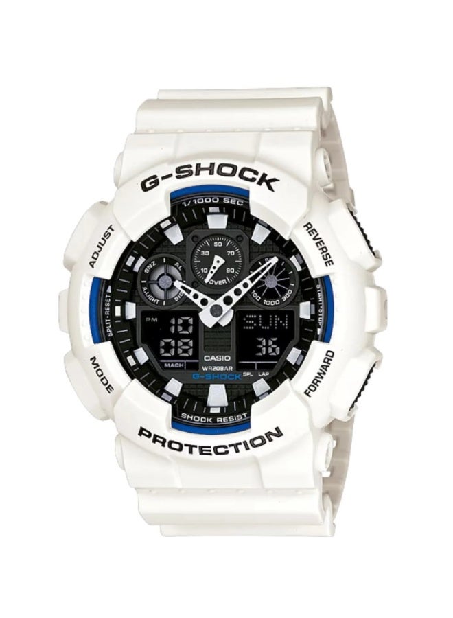 Casio G-Shock GA-100B-7ADR Men’s Analog-Digital Sports Watch | Shock & Magnetic Resistant | 200M Water Resistant | LED Light | World Time | Stopwatch & Countdown Timer | Durable White Resin Band - Image 1