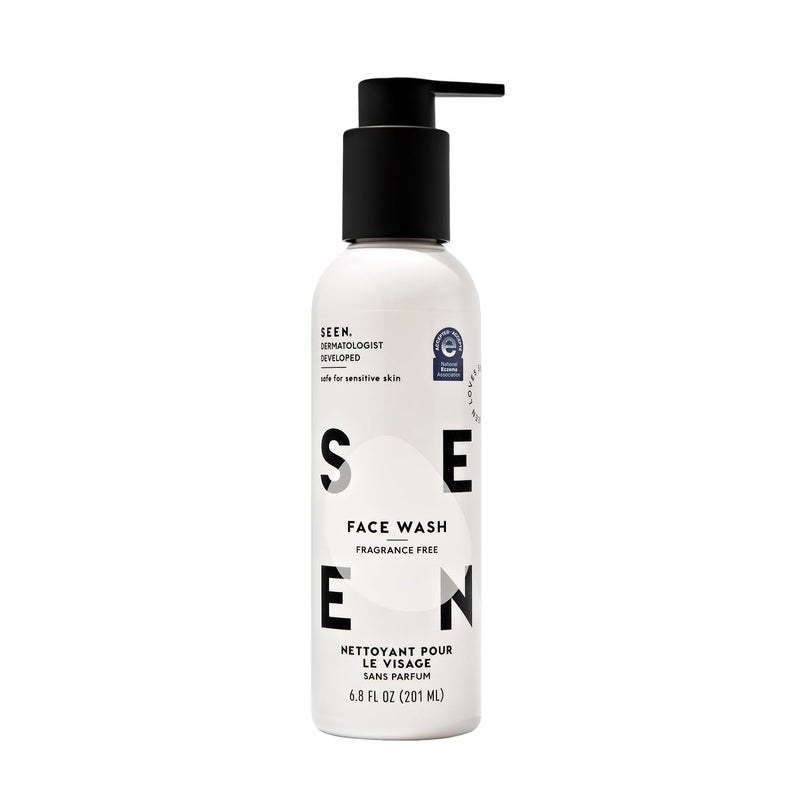 SEEN Face Wash, Fragrance Free -Non-Comedogenic & Non-Irritating Face Cleanser - Dermatologist-Developed - Safe for Sensitive, Eczema & Acne Prone Skin - Image 1