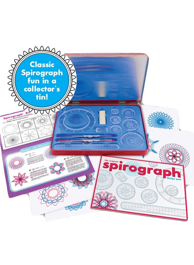 Spirograph Spirograph Design Set Collectors Tin - Arts and Crafts, Kids Toys, Art Supplies, Craft Supplies, Drawing Kit, Spiral Art, Classic Gear Design Kit, Pens, Design Sheet Included, Ages 8 and Up  - Image 3