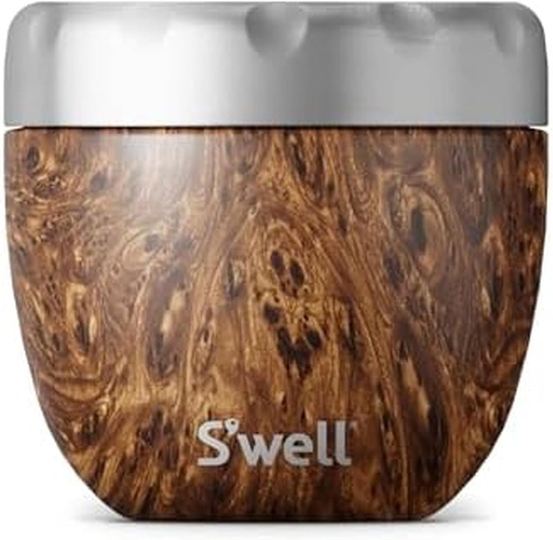 S'well Eats 2-IN-1 Nesting Food Bowls, 21.5oz, Teakwood - Image 1