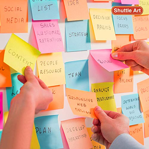Shuttle Art Sticky Notes, Shuttle Art 9 Bright Colors Stickies, 9 Pads 630 Sheets Total, 3x3 Inches Self-Stick Pads for Home, School, Office - Image 5