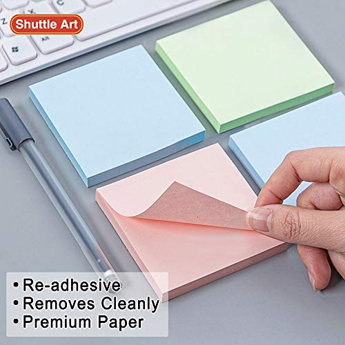 Shuttle Art Sticky Notes, Shuttle Art 9 Bright Colors Stickies, 9 Pads 630 Sheets Total, 3x3 Inches Self-Stick Pads for Home, School, Office - Image 4