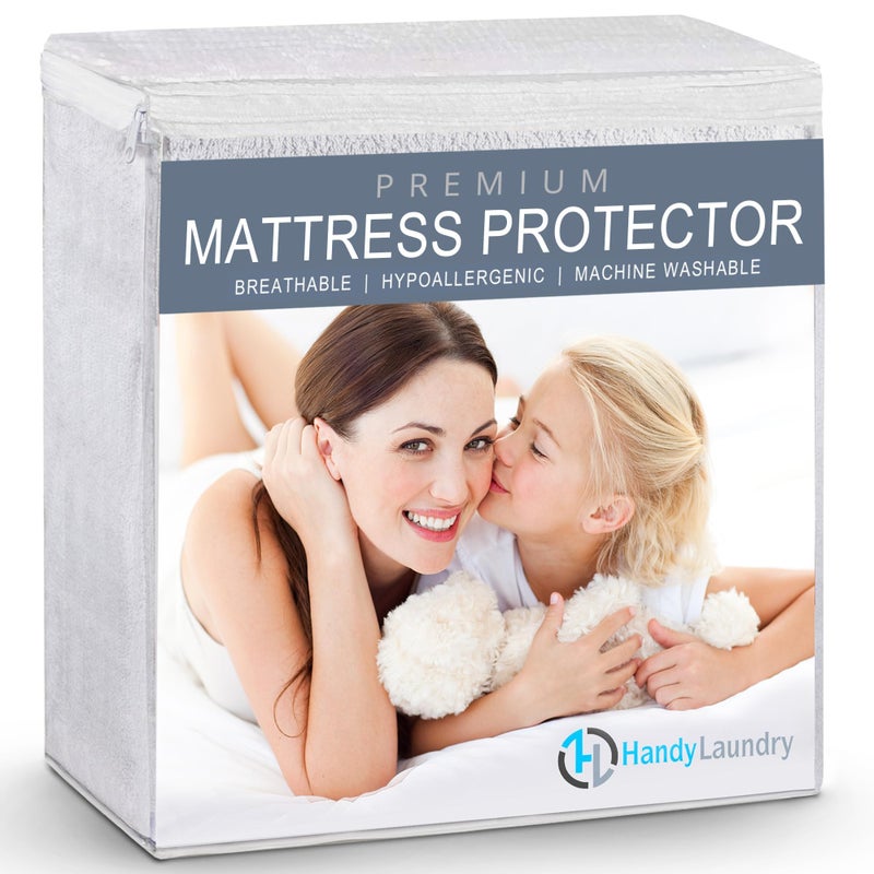 Handy Laundry Waterproof Mattress Protector  Breathable MachineWashable Mattress Cover  Perfect for Kids Adults and Pets  Extends Mattress Life King Size