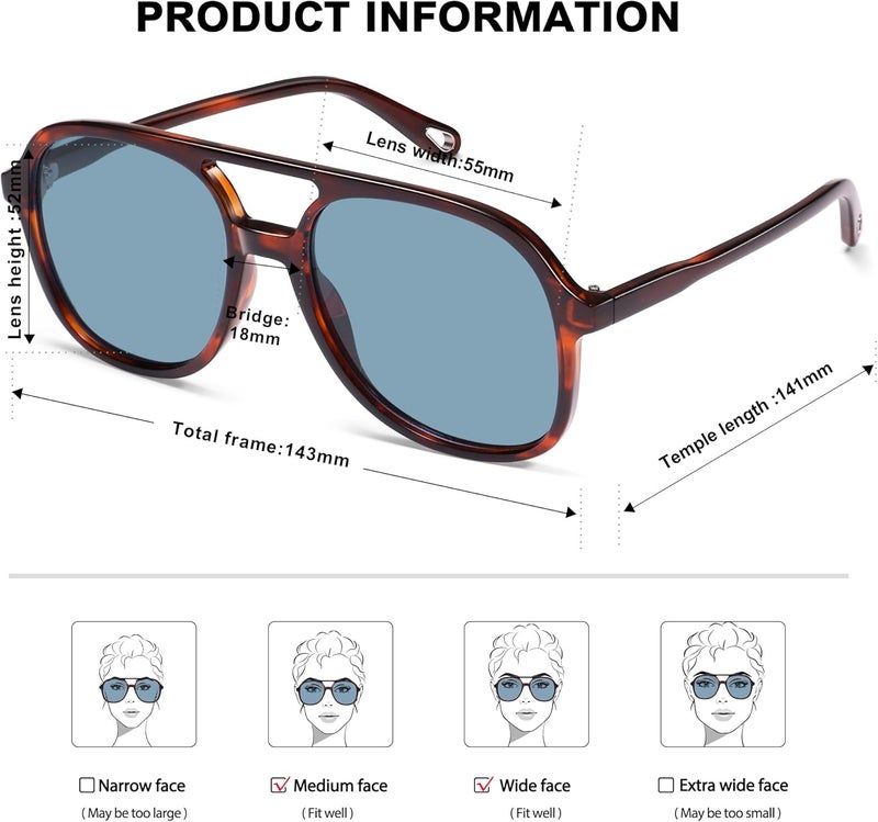 Sojos Retro Polarized Aviator Sunglasses Womens Mens Classic 70s 80s Vintage Trendy Square Aviators SJ2174 - Image 5