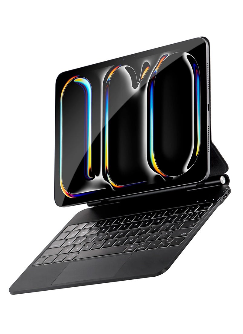 glassology Magic Keyboard Case for iPad Pro 13-Inch (2021, 2022, 2024) with Backlit Keys, Trackpad, and Adjustable Viewing Angles. 