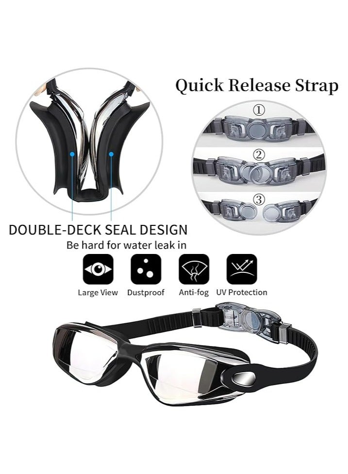 Fanski Swim Goggles Swimming Goggles No Leaking with Nose Clip, Earplugs, Swim Cap and Case - Image 2