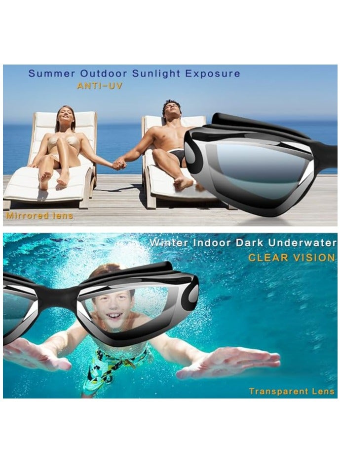 Fanski Swim Goggles Swimming Goggles No Leaking with Nose Clip, Earplugs, Swim Cap and Case - Image 5