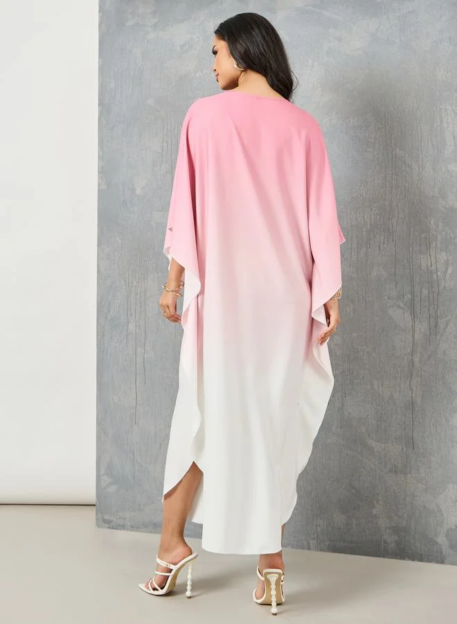 Take Two Ombre Batwing Sleeves Kaftan