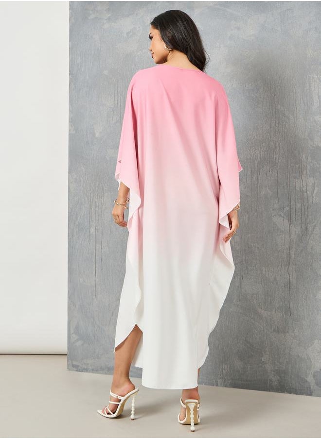 Styli Ombre Batwing Sleeves Kaftan  - Image 4