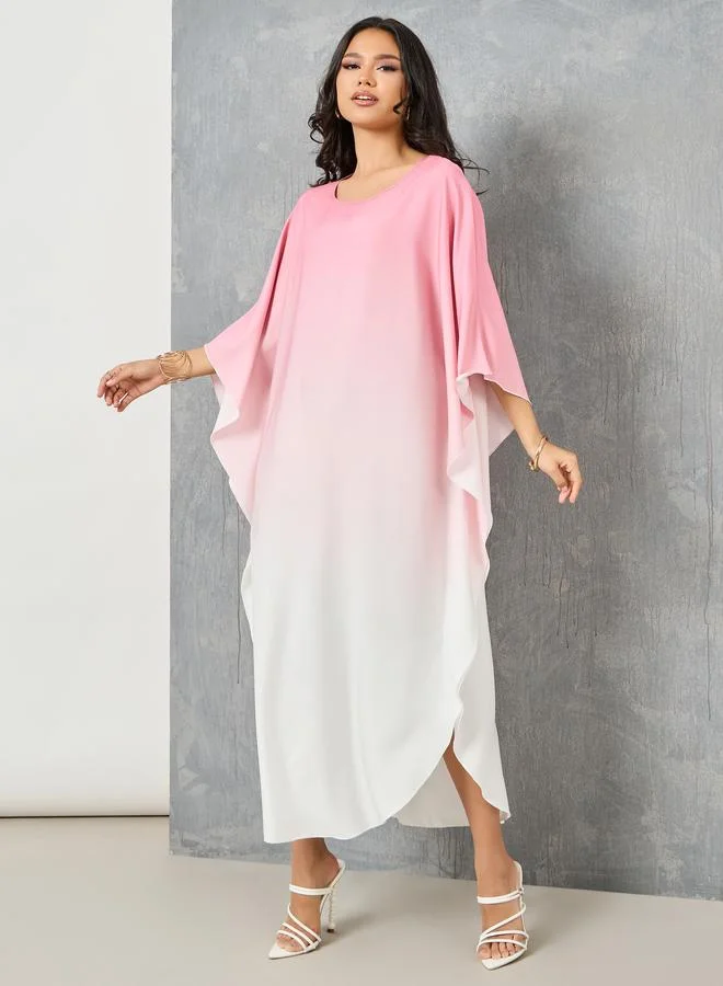 Take Two Ombre Batwing Sleeves Kaftan