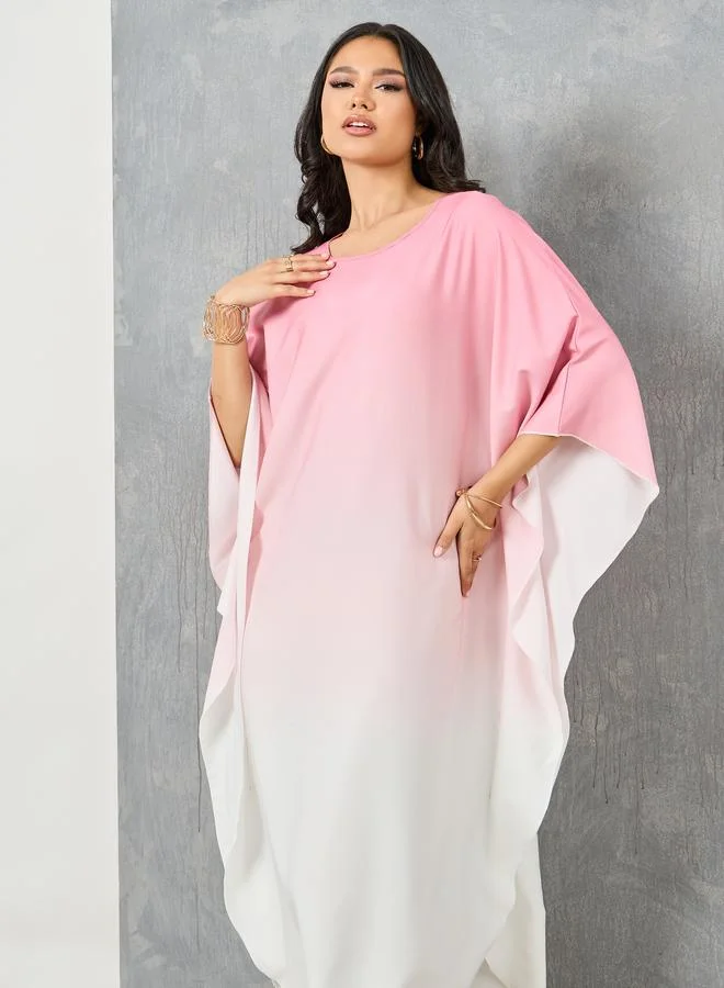 Take Two Ombre Batwing Sleeves Kaftan