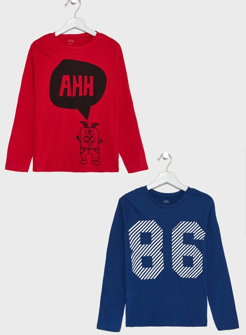 NAME IT Little 2 Pack Slogan T-Shirts