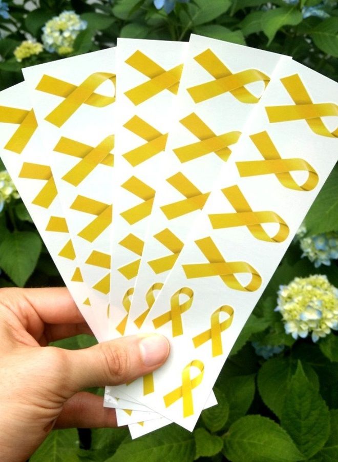 PremiumTT temporary tattoos 40 وشم مؤقت بشريط أصفر: ساكرومة، وشم توعية بسرطان العظام - Image 2