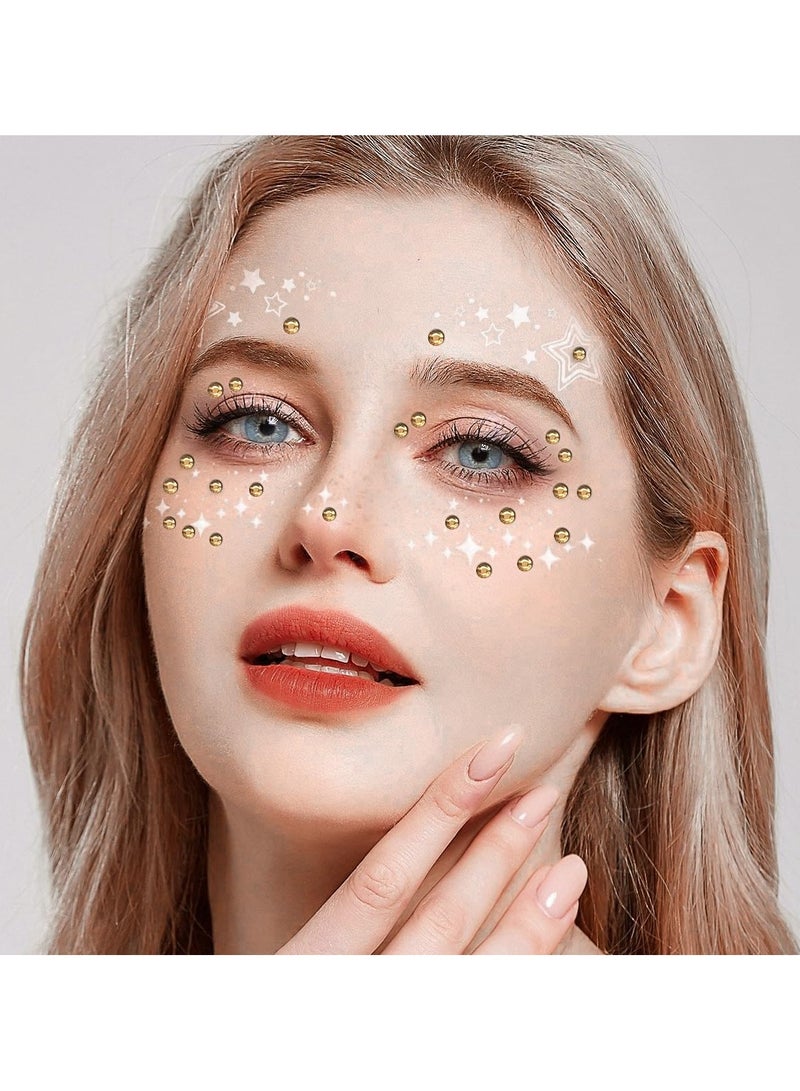 1799 Pcs 4 Sheets Rhinestone Stickers 3/4/5/6 mm Self Adhesive Rhinestones Gems for Face Eyes Makeup Hair Body - Image 5