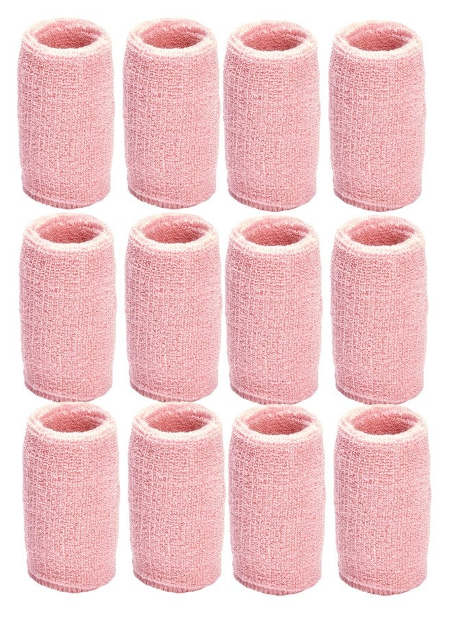 TOURNA Unique Sports Wristbands/Sweatbands Pack of 12 (6 Pair) Pink - Image 1
