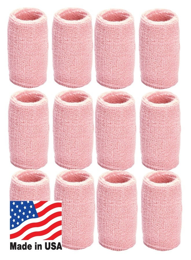 TOURNA Unique Sports Wristbands/Sweatbands Pack of 12 (6 Pair) Pink - Image 2