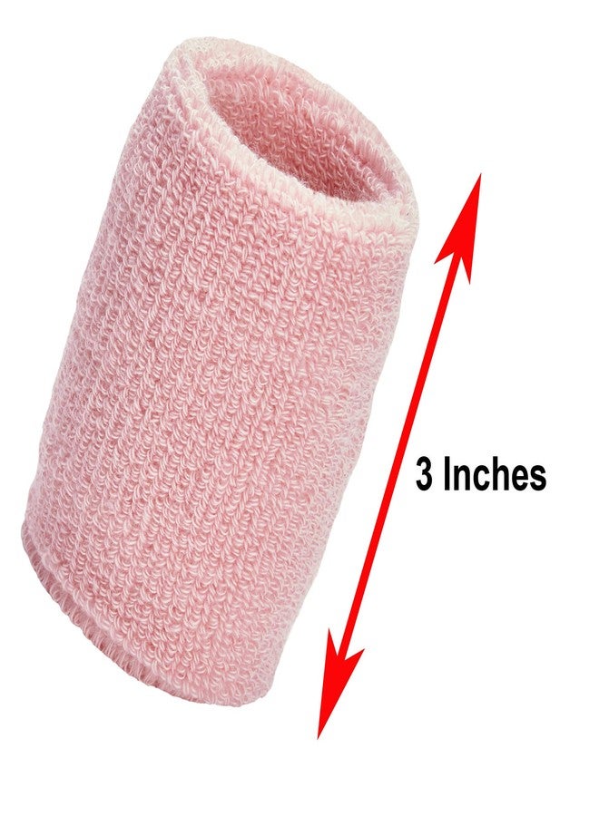 TOURNA Unique Sports Wristbands/Sweatbands Pack of 12 (6 Pair) Pink - Image 5