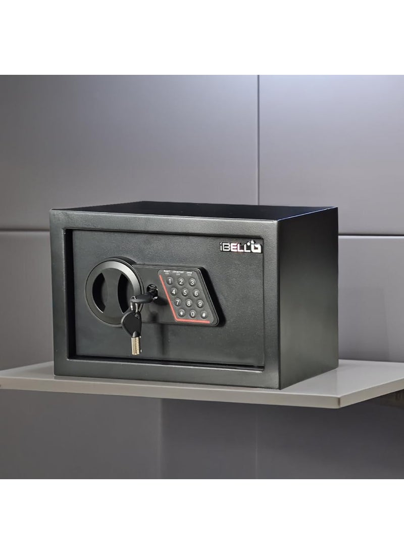 iBELL SL23B Manual Electronic Safe Locker for Personal and Office Use 23L Black Locker with LED Light and Emergency Key Access 12 Months Warranty