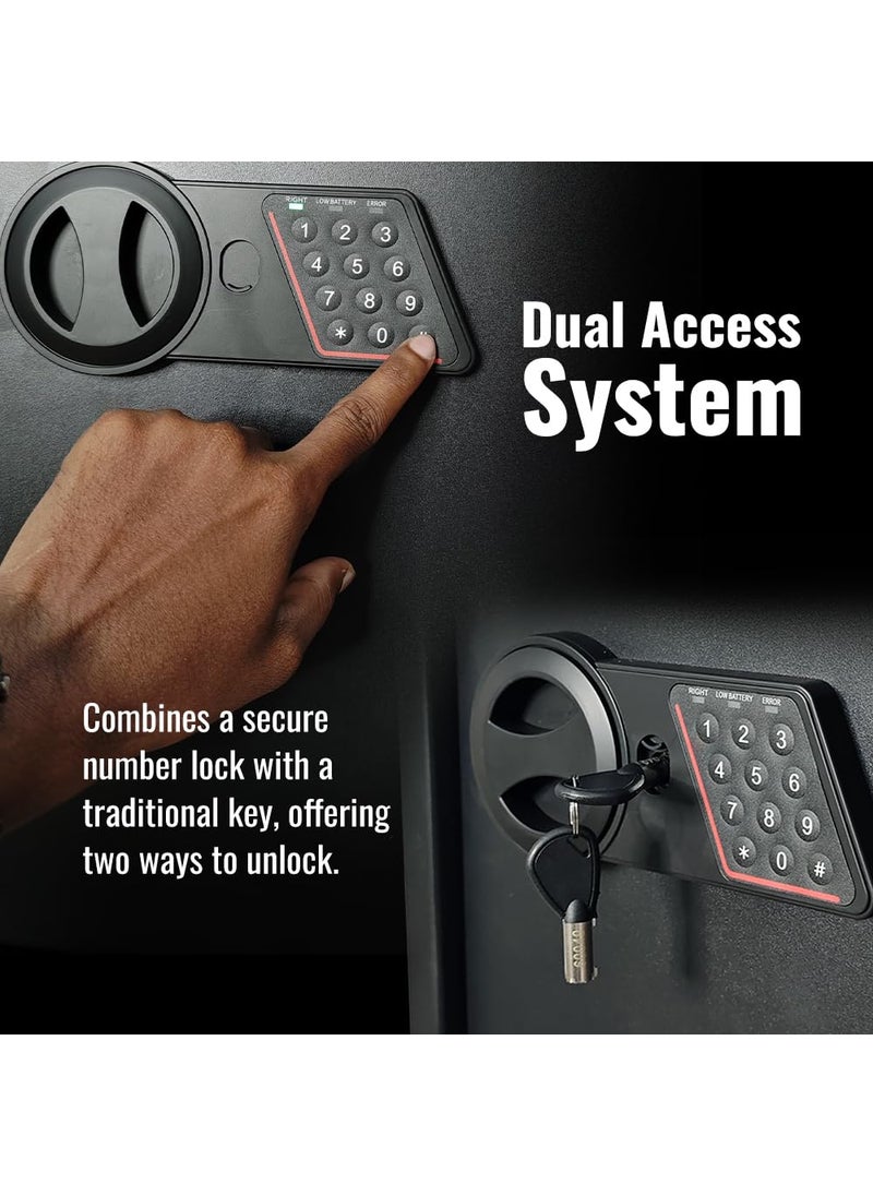 iBELL SL23B Manual Electronic Safe Locker for Personal and Office Use 23L Black Locker with LED Light and Emergency Key Access 12 Months Warranty