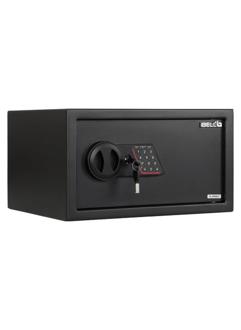 iBELL SL23B Manual Electronic Safe Locker for Personal and Office Use 23L Black Locker with LED Light and Emergency Key Access 12 Months Warranty