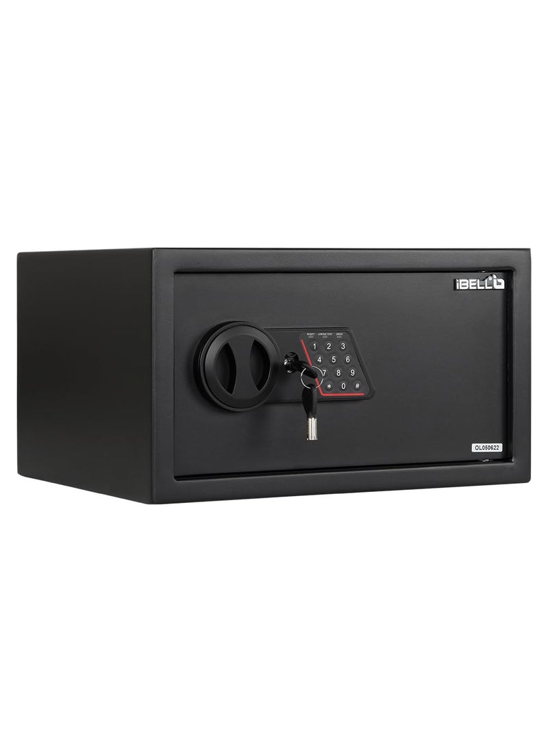 iBELL SL23B Manual Electronic Safe Locker for Personal and Office Use 23L Black Locker with LED Light and Emergency Key Access 12 Months Warranty