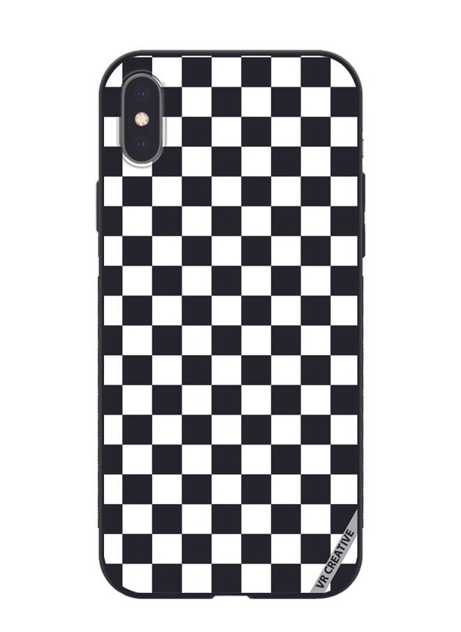 VR CREATIVE Protective Case Cover For Apple iPhone XS Max Black And White Box Design Multicolour  - Image 1