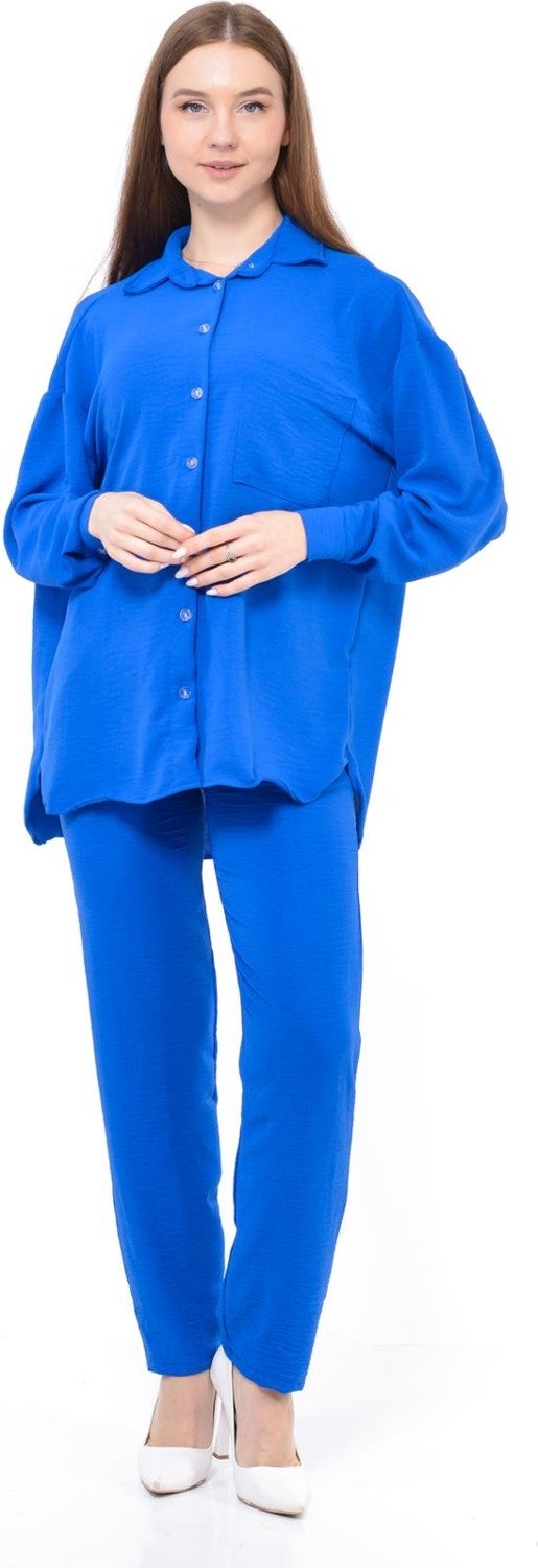 Nuseel Women Aerobin Shirt-Pants Bottom Top Two Piece Set Saxe - Image 5