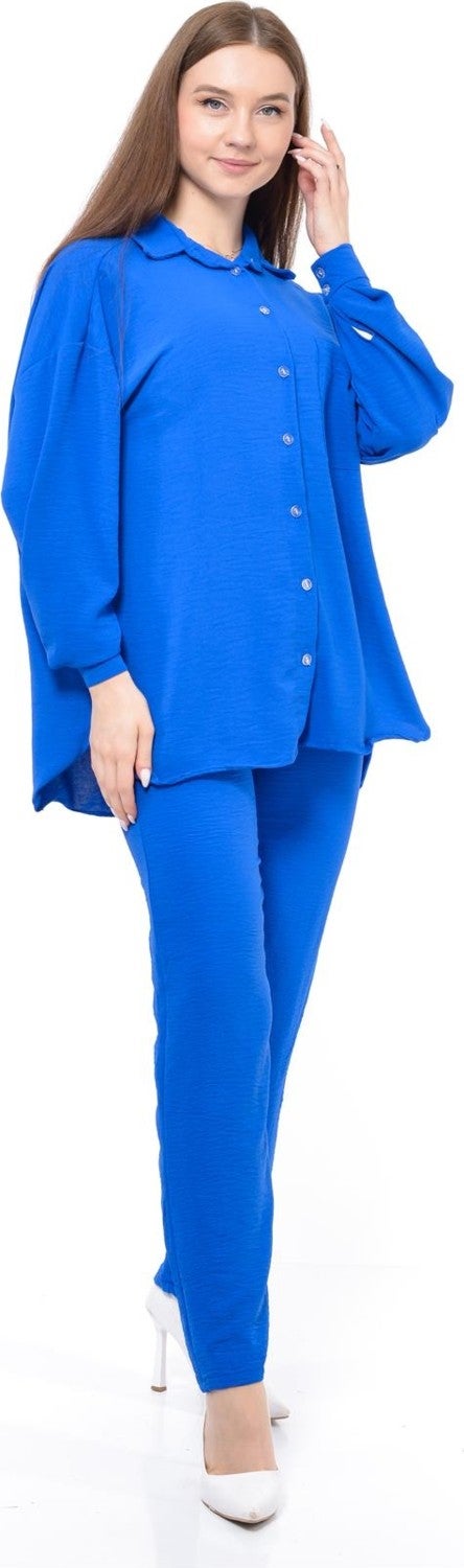 Nuseel Women Aerobin Shirt-Pants Bottom Top Two Piece Set Saxe - Image 3