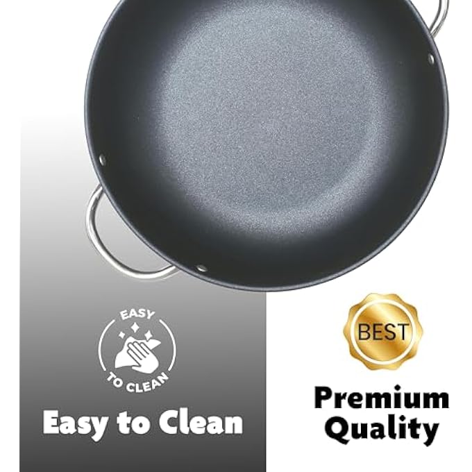 BS NonStick DieCast Aluminum Saucepan Without Lid  Durable Eldiamant Coating Pan With Cast Iron Handles  Dishwasher Safe  Oven Safe Black Saucepan  Available In 24 28 32 36Cm Sizes 36Cm - Image 4