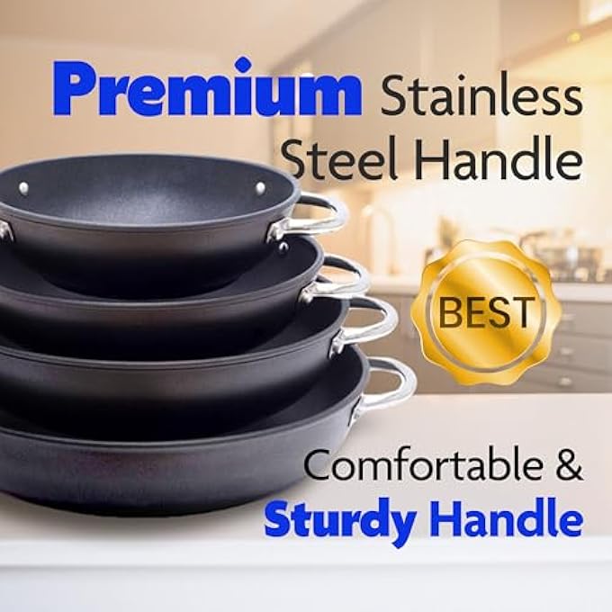 BS NonStick DieCast Aluminum Saucepan Without Lid  Durable Eldiamant Coating Pan With Cast Iron Handles  Dishwasher Safe  Oven Safe Black Saucepan  Available In 24 28 32 36Cm Sizes 36Cm - Image 5