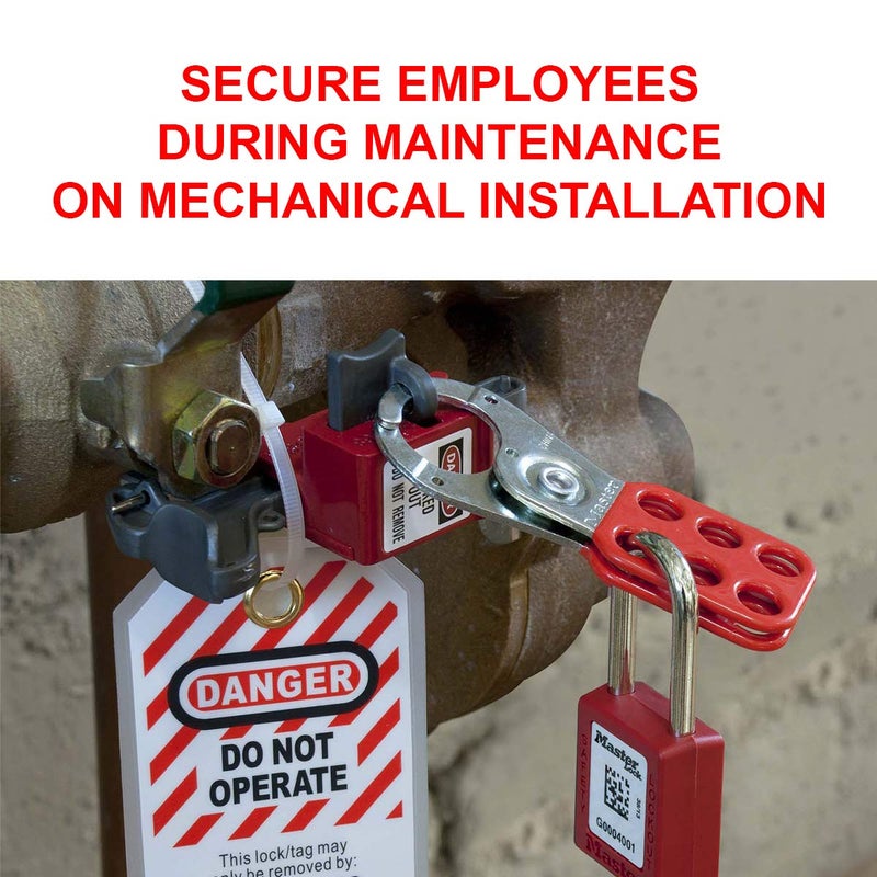 Master Lock - S3068 Seal-Tight Handle-On Valve Lockout, Red - Image 3