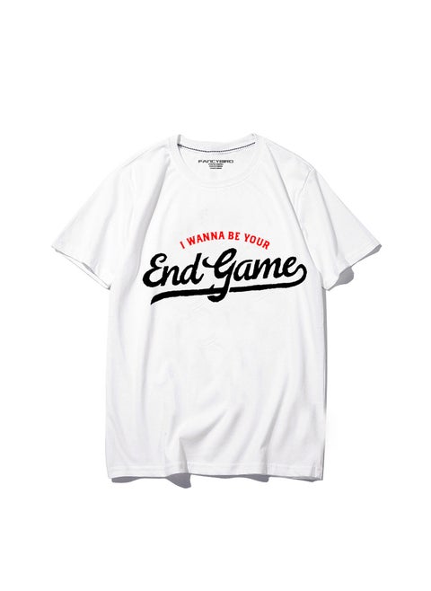 Taylor Swift Tshirt Tour Merchandise Eras Tour Short Sleeve round Neck Loose Fit Youthful Wool Blend Casual Abstract Pattern Tshirt END GAME WHITE