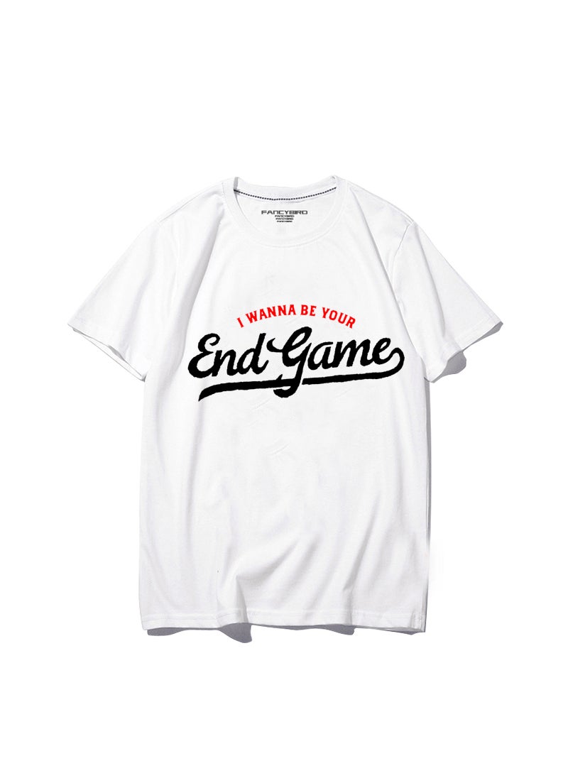 Generic - Taylor Swift Tshirt Tour Merchandise Eras Tour Short Sleeve round Neck Loose Fit Youthful Wool Blend Casual Abstract Pattern Tshirt END GAME WHITE - Image 1