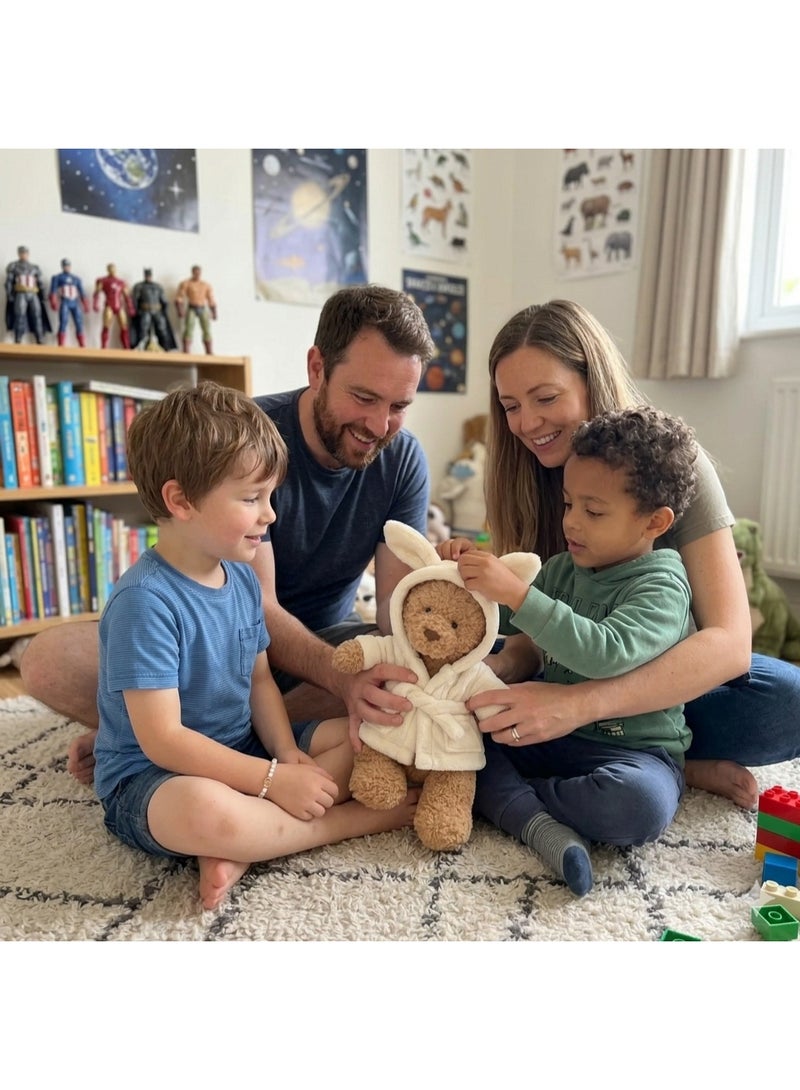 AFRIDIAN Plush Teddy Bear with Removable Bathrobe | Soft Stuffed Animal Toy with Hooded Robe | Cute Collectible Plush Gift for Kids & Adults - Image 3
