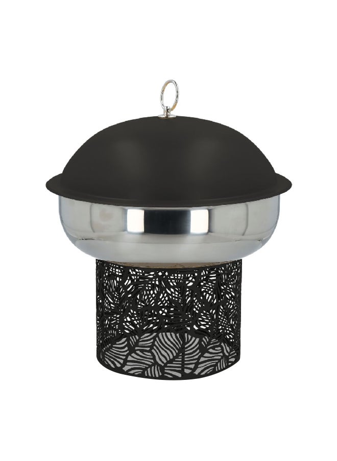Bien Servi Secure Lid Chafing Food Warmer Dish with Stand Black and Silver 4.5 L DZW-BC045  - Image 1