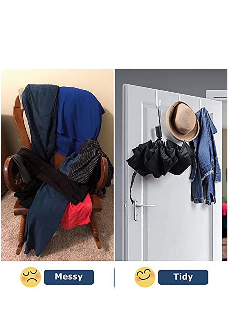 6 Pack Bathroom Hook, Towel Over Door Hooks Hanger for Coat Stand, Towel, Clothes Bedroom, Hangers Helps Tidy Rooms and Saves - Image 2