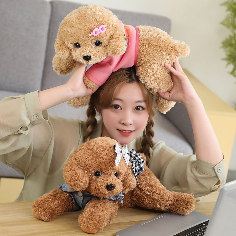 Cute Plush Teddy Dog Toy, Comfort Sleeping Puppy Stuffed Animal, Birthday Gift for Girls - Image 3