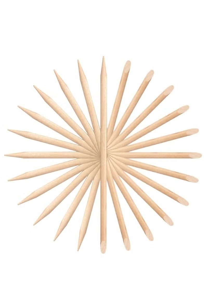 أوريتي 100 قطعة من فن الأظافر عصا خشبية البشرة دفع مزيل البيج - Image 4