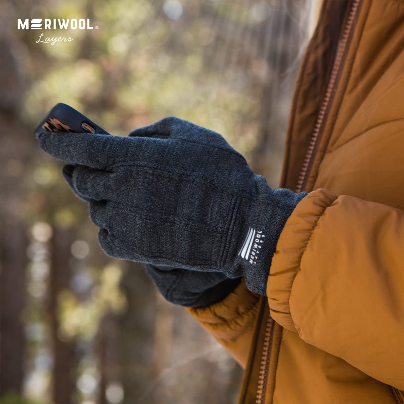 MERIWOOL Merino Wool Glove Liners - Touchscreen Compatible - Image 3