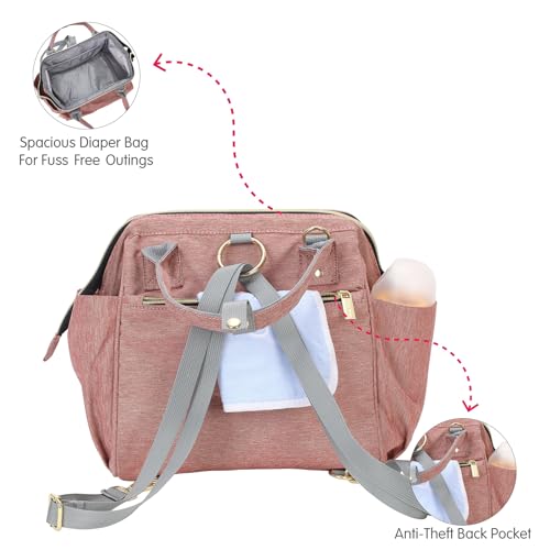 1ST STEP Smart And Multi-Functional Diaper Bag (Pink) - Image 3