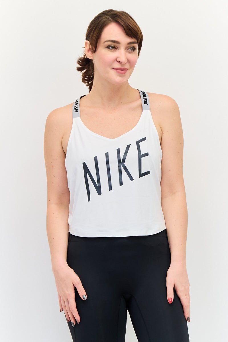 Nike Women Sportswear Fit Sleeveless Training Tank Tops, White - Image 1
