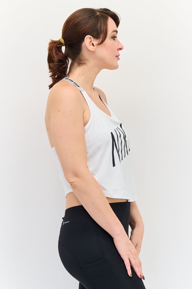 Nike Women Sportswear Fit Sleeveless Training Tank Tops, White - Image 2