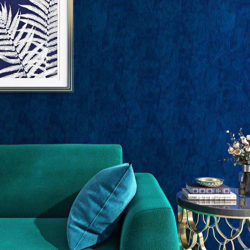 ReWallpaper 24inx165ft Blue Velvet Wallpaper Peel and Stick Removable Luxury Textured Wall Covering for Bedroom Living Room Accent Wall Self Adhesive Soft Touch Navy Velvet Contact Paper Drawer Liner - Image 2