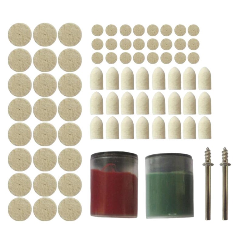 76Pcs Wool Felt Buffing Wheel Drill Polishing Pad Kit For Rotary Tools Auto Detailing - Image 2