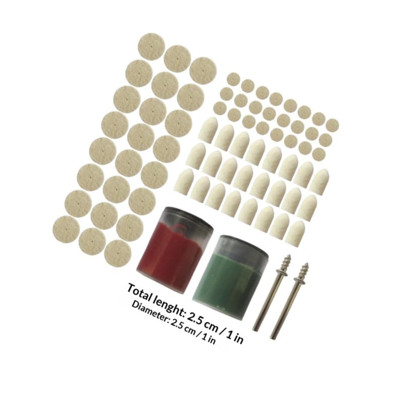 76Pcs Wool Felt Buffing Wheel Drill Polishing Pad Kit For Rotary Tools Auto Detailing - Image 3