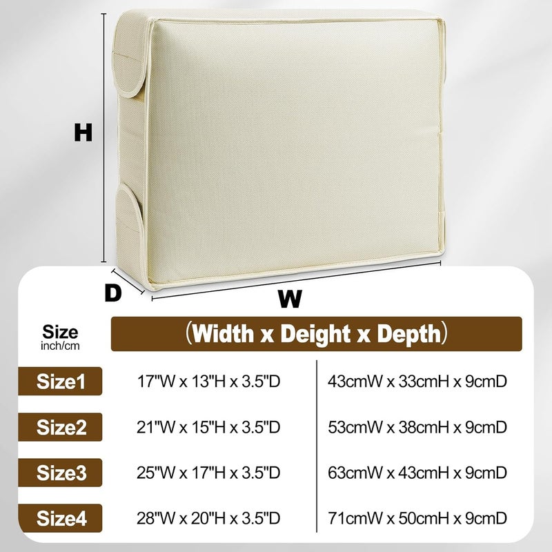 DEMEDO Air Conditioner Cover Indoor - Window Ac Covers for Inside, Windproof, Dustproof and Waterproof Window Air Conditioner Cover for Winter, Insulation for Wall Ac Unit 25"W x 17"H x 3.5"D, Beige - Image 2