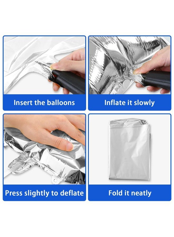 Biapian Space Balloon Arch Kit, Space Birthday Decorations Blue Purple Silver Balloon Arch Garland Kit Metallic Chrome Balloons 4D Star For Space Theme Birthday Party, Baby Shower, Graduation - Image 3