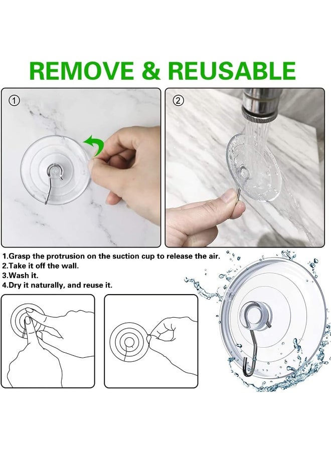 60mm Large Suction Cup Hooks Strong Clear PVC Cup with Metal Hooks Removable, Waterproof, and Oil Proof Ideal for Kitchen Bathroom Shower Wall Window Glass Door(24 Pack) - pzsku/Z664CCC4DA5016E8CF57AZ/45/_/1738147116/31b55f3e-2d4d-4504-8bca-1a4a73e2caef