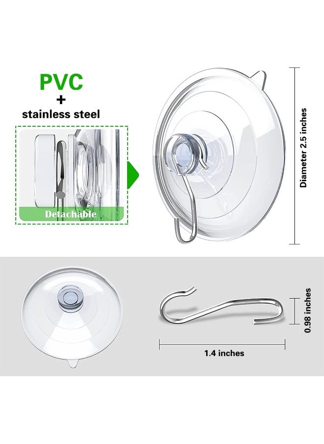 60mm Large Suction Cup Hooks Strong Clear PVC Cup with Metal Hooks Removable, Waterproof, and Oil Proof Ideal for Kitchen Bathroom Shower Wall Window Glass Door(24 Pack) - pzsku/Z664CCC4DA5016E8CF57AZ/45/_/1738147119/20c40975-7171-4dd9-a535-66364f95b2bd