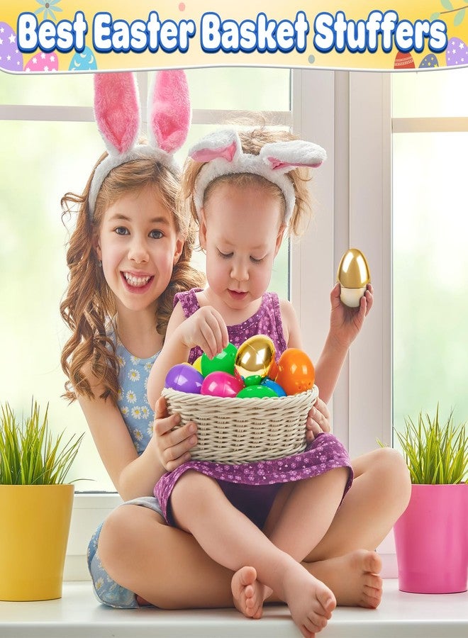٣٦ بيضة بلاستيكية لعيد الفصح مقاس ٣.١٥ بوصة، ٣٠ بيضة مفاجآت فارغة، ٦ بيضات ذهبية بالجملة، بيض قابل للتعبئة بمفصلات لألعاب البحث عن بيض عيد الفصح، حشوات سلال الهدايا، زينة هدايا حفلات عيد الفصح - Image 5